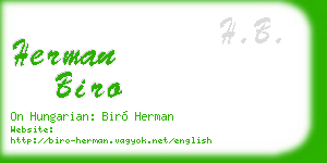 herman biro business card